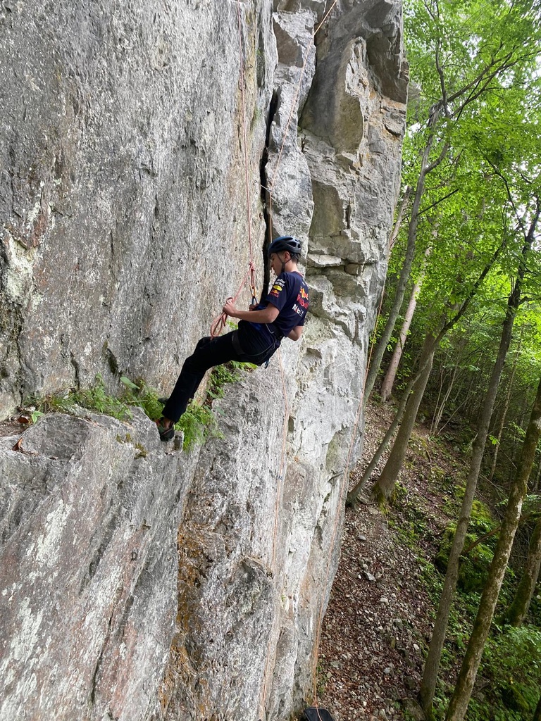 Mathias beim Klettern